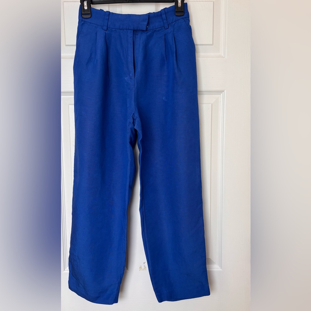 Tapered Linen-Blend Pants